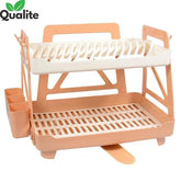 Dish Drying with a Compact, Space Saving Two Tier Rack, Premium Storage Rack